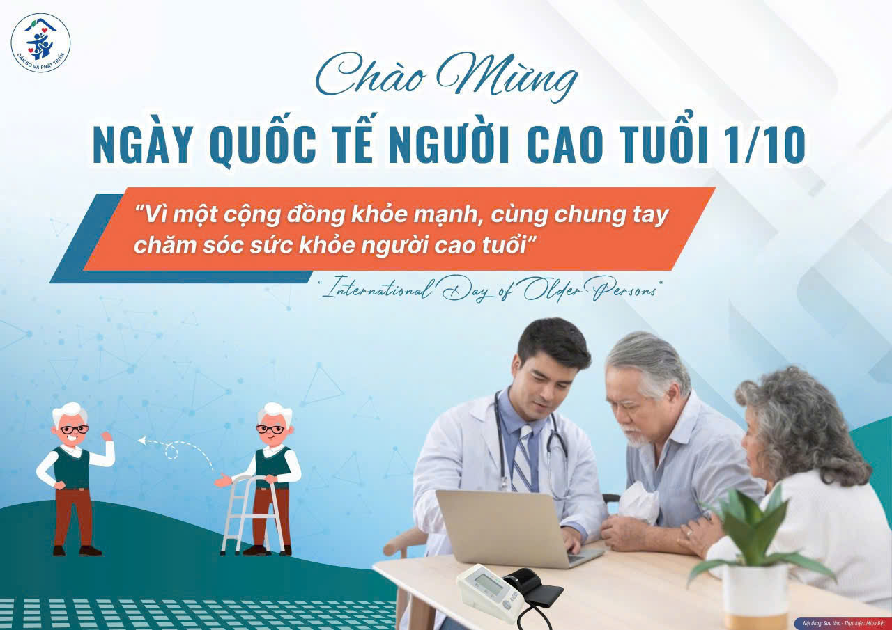 Hưởng ứng Ngày quốc tế người cao tuổi 01/10: vì một cộng đồng khỏe mạnh, chung tay chăm sóc sức khỏe người cao tuổi